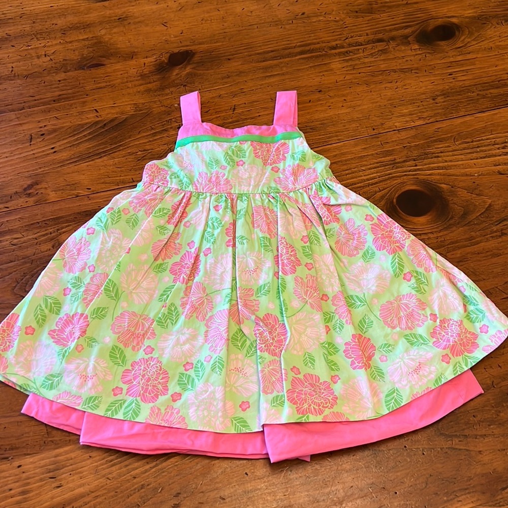 Polly & Friends Pink & Green 100% Cotton 12 M Dress